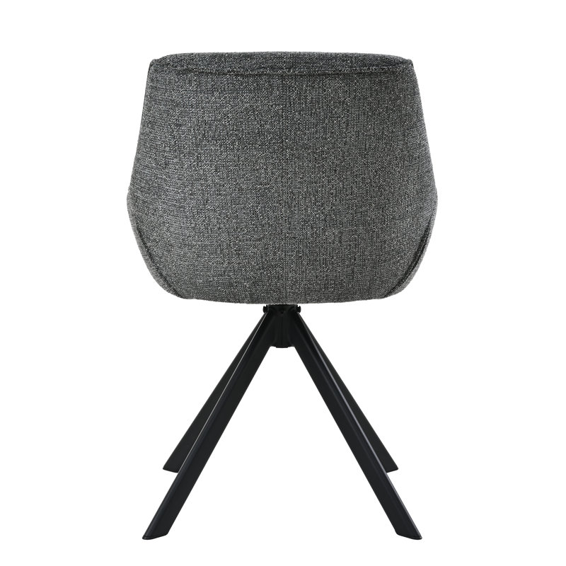 48.5cm H Swivel Upholstered Dining Chair with Ergonomic Back, Grey Chenille