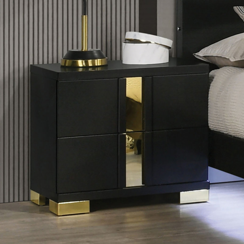 Garniture de table de chevet 1Pc, Noir