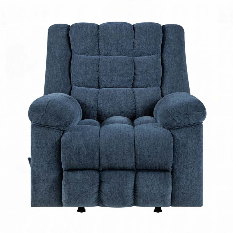Chenille Upholstered Reclining Chair, Blue