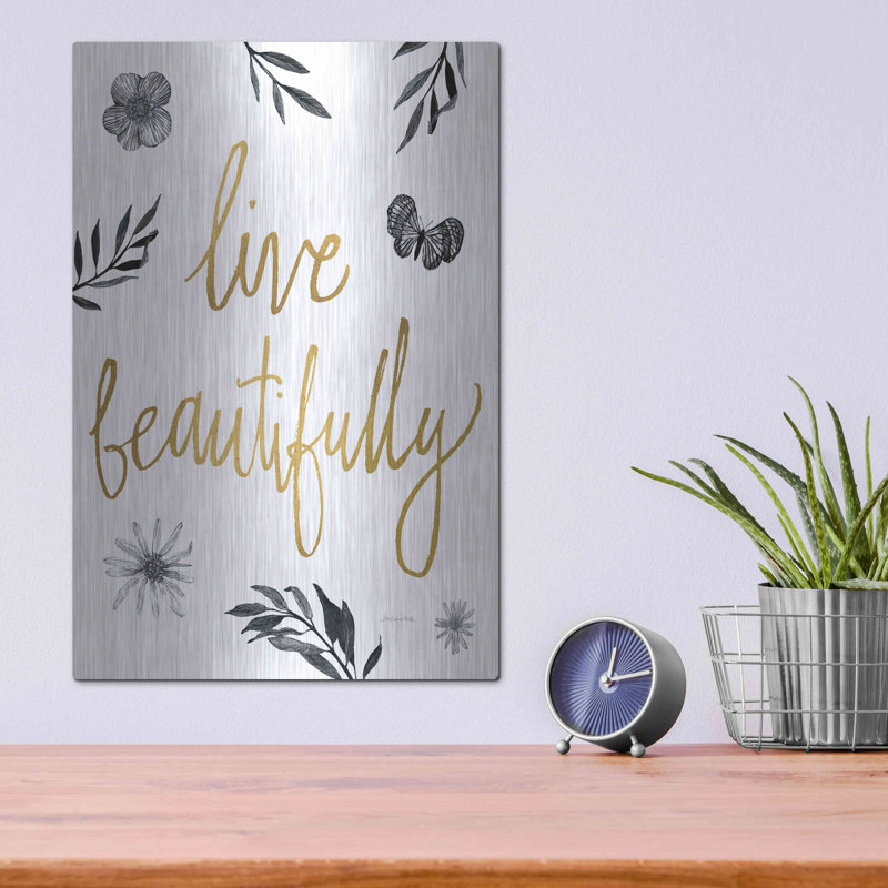 «Live Beautifully BW» par Sara Zieve Miller, H 16 po x l 12 po
