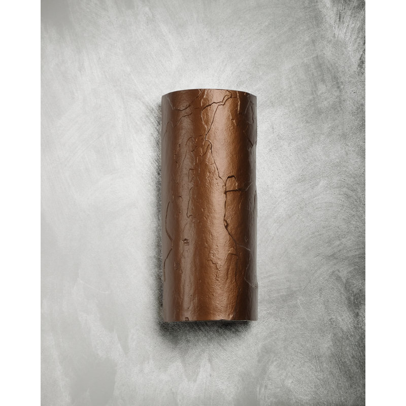 Donnice Flush Mount Ceramic Outdoor Wall Lights, LED Bulb Included, 17" H x 7" W x 4.5" D, Rubbed Bronze