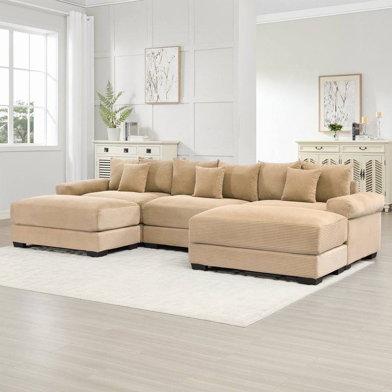 Canapé modulaire, canapé modulaire pour le salon, bureau, H 34,26 po x l 129,94 po x P 59,44 po, 5