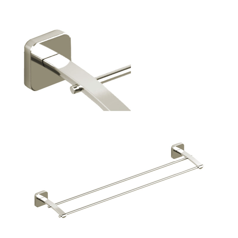 Double barre à serviettes Salomé ™ 24 po, Nickel poli