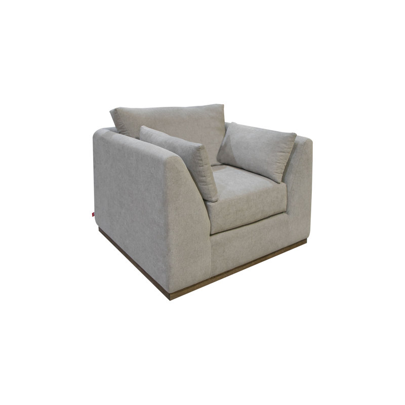 Fauteuil Romul, Polyester gris amande