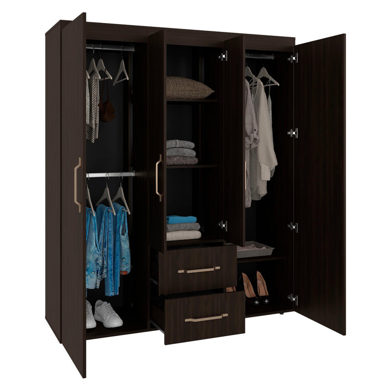 Stained Walnut 4-door Wardrobe