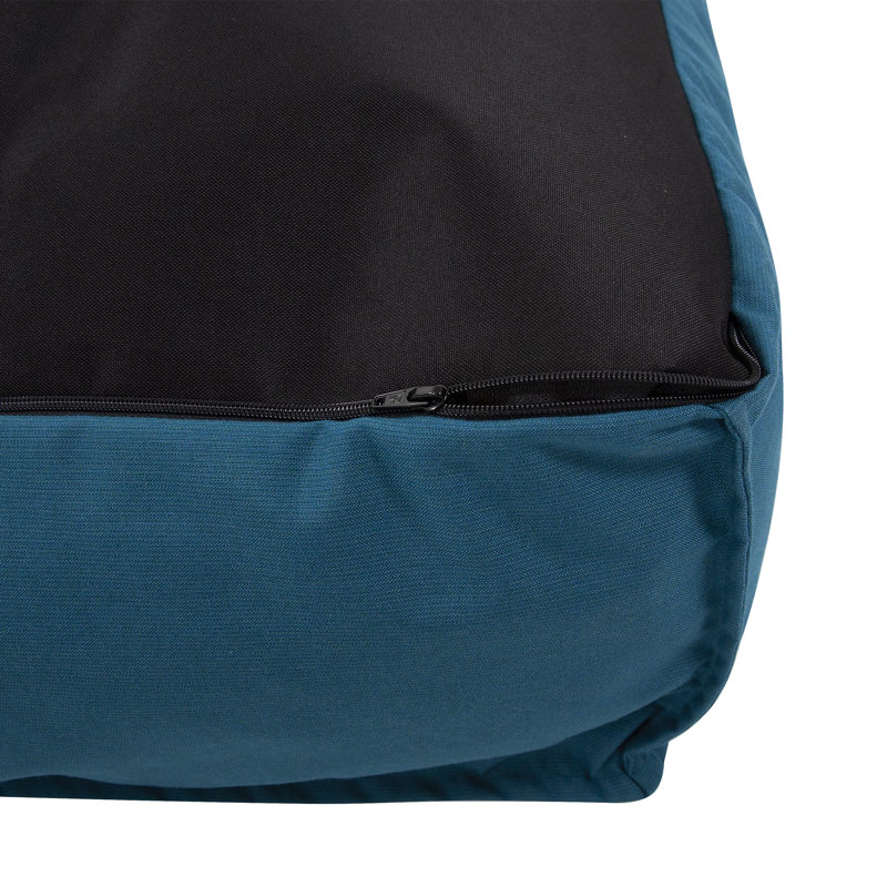 Repose-pieds d'extérieur avec coussin Albelo-Sire, Turquoise paysage marin
