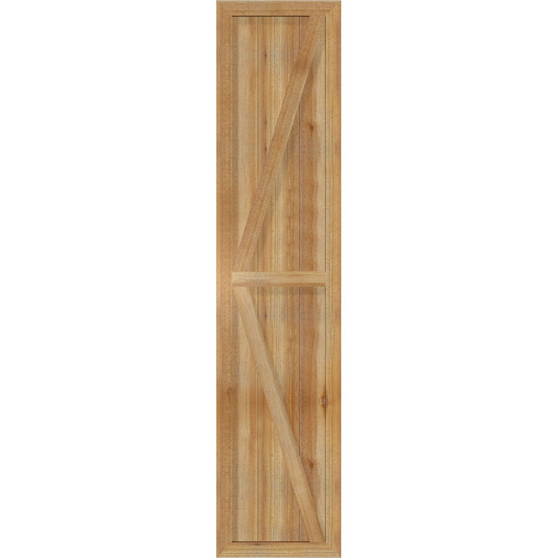 TimberCraft 5 3/8 "encadré avec panneaux n-lattes avec Z-Bar, cèdre rouge de l'Ouest, 16 1/8 po, 72 po