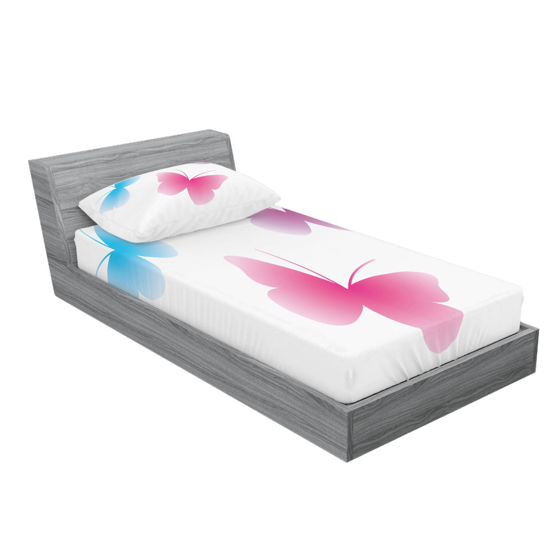 Butterfly Ombre Sheet Set Ambesonne