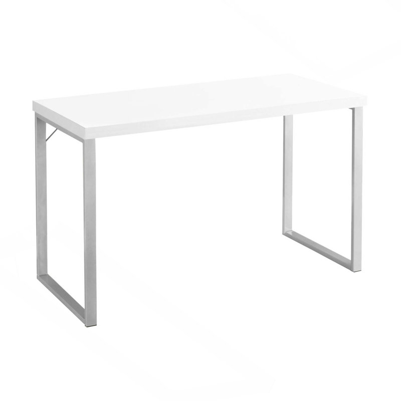 Bureau d'ordinateur, bureau personnel, ordinateur portable, L 48 po, travail, stratifié, métal gris, contemporain
