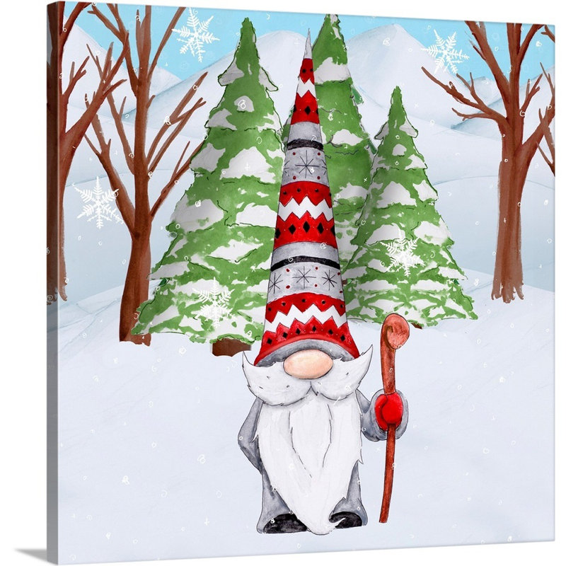 «Fun Hat Gnoming Around I», peinture sur toile tendue, Toile tendue, H 30 po x l 30 po