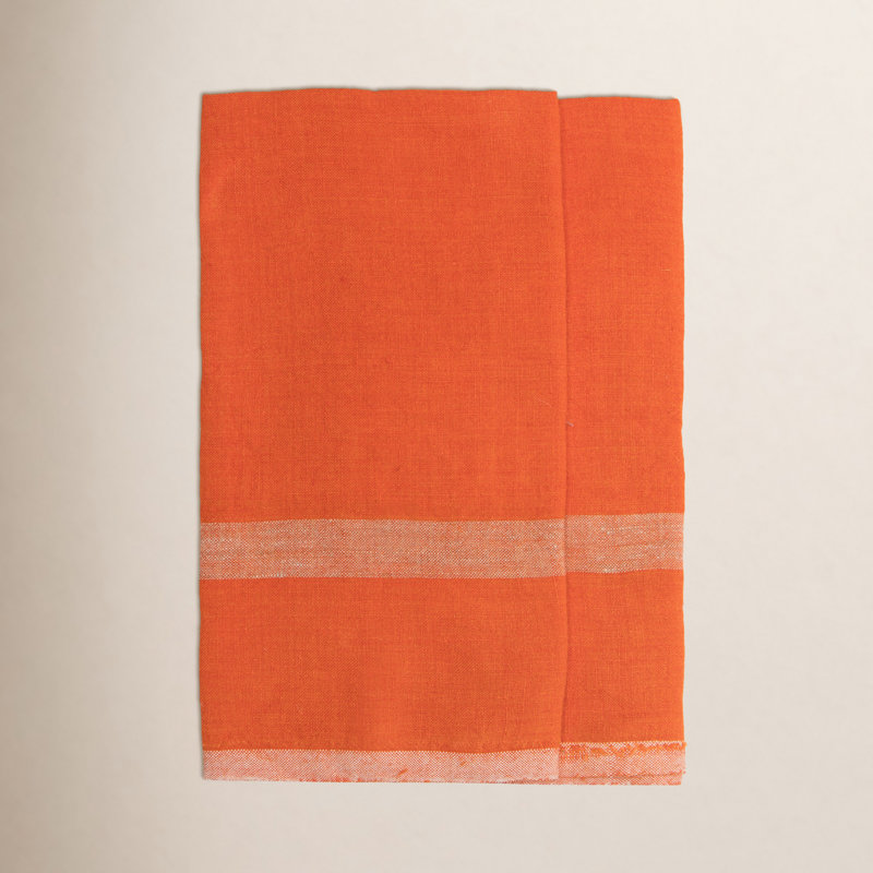 Torchon Tegan, Orange / naturel