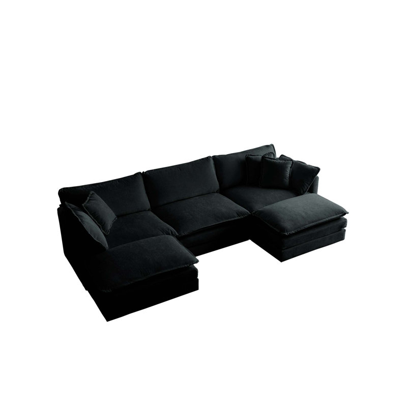 Canapé modulaire en U avec repose-pieds réversible et 2 repose-pieds