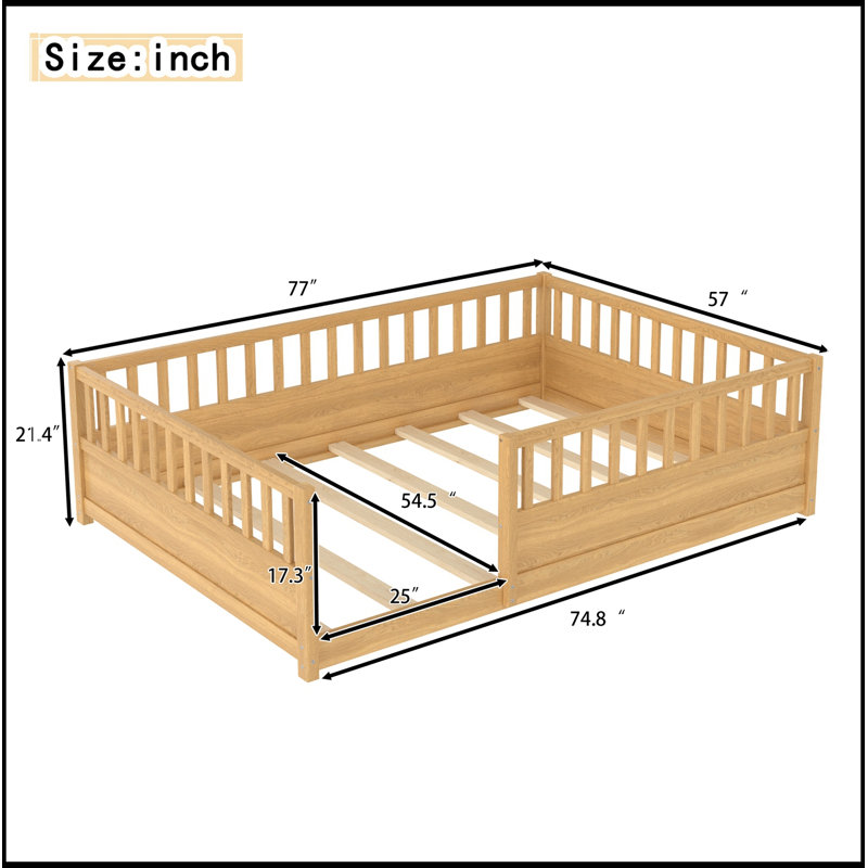 Abba de plancher pleine grandeur avec barrière et porte à très haute sécurité, Naturel