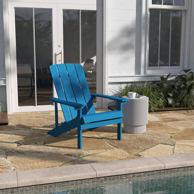 Bayfield All-Weather Poly Resin Wood Adirondack Chair, Blue