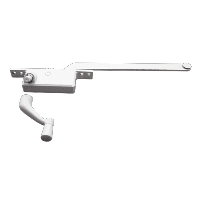 8 po, moulé sous pression blanc, commande à battant, main gauche, type carré (paquet simple), H 13,2 po x l 3,8 po x P 1,4 po