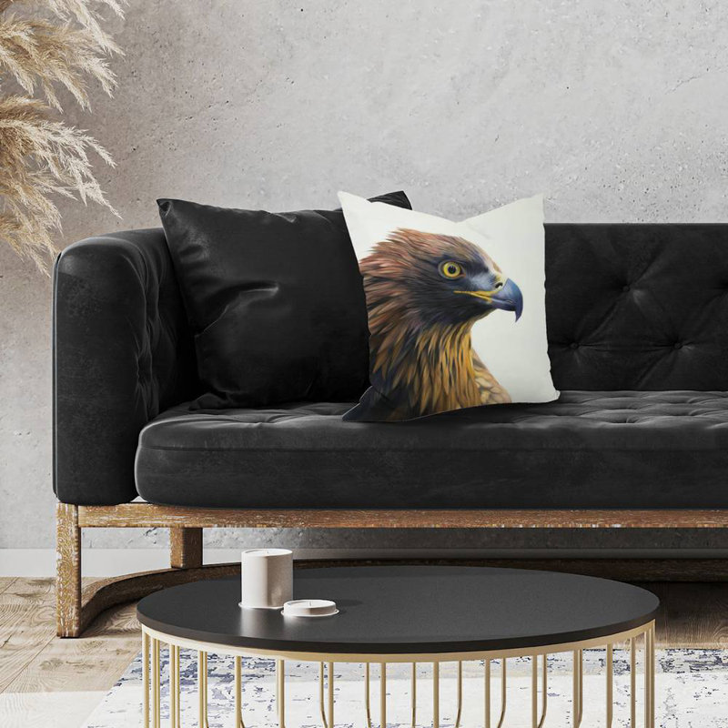 Brown-headed eagle - 18"x18" Throw pillow - Poly twill - Print on demand