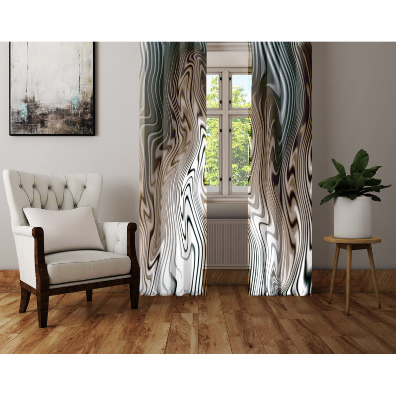 Semi Sheer Curtain Panel Pair, 40" W x 82" L