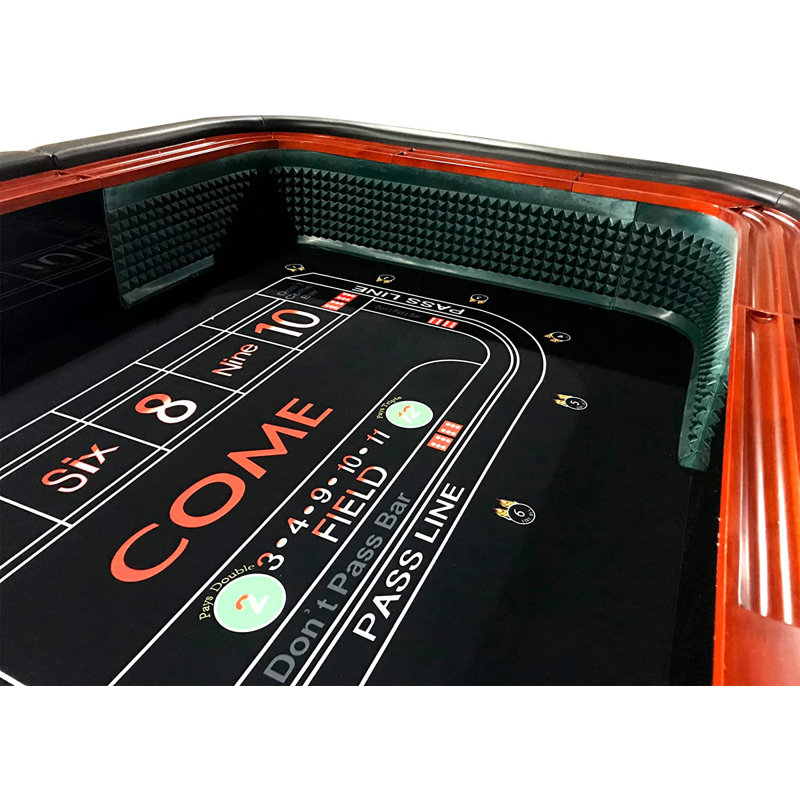 Table de Craps INO Design 12 pi pour 10 joueurs de table de casino, Noir