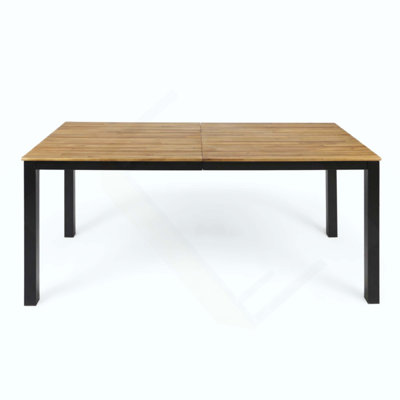 Rectangular Outdoor Dining Table, Acacia Wood Patio Table, Outdoor Farmhouse Bistro Table For Yard, Garden, Poolside, Deck