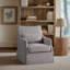 Chaise d'appoint pivotante grise 360 ° avec coussin de dossier