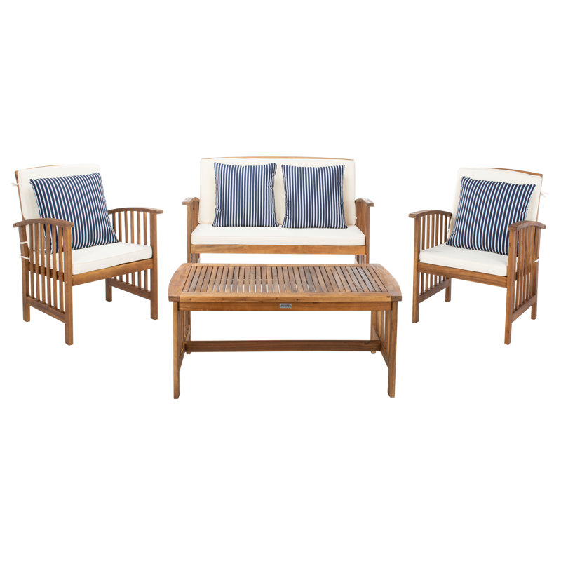Kuhn 4 - Person Patio Conversation Set with Cushions, Natural