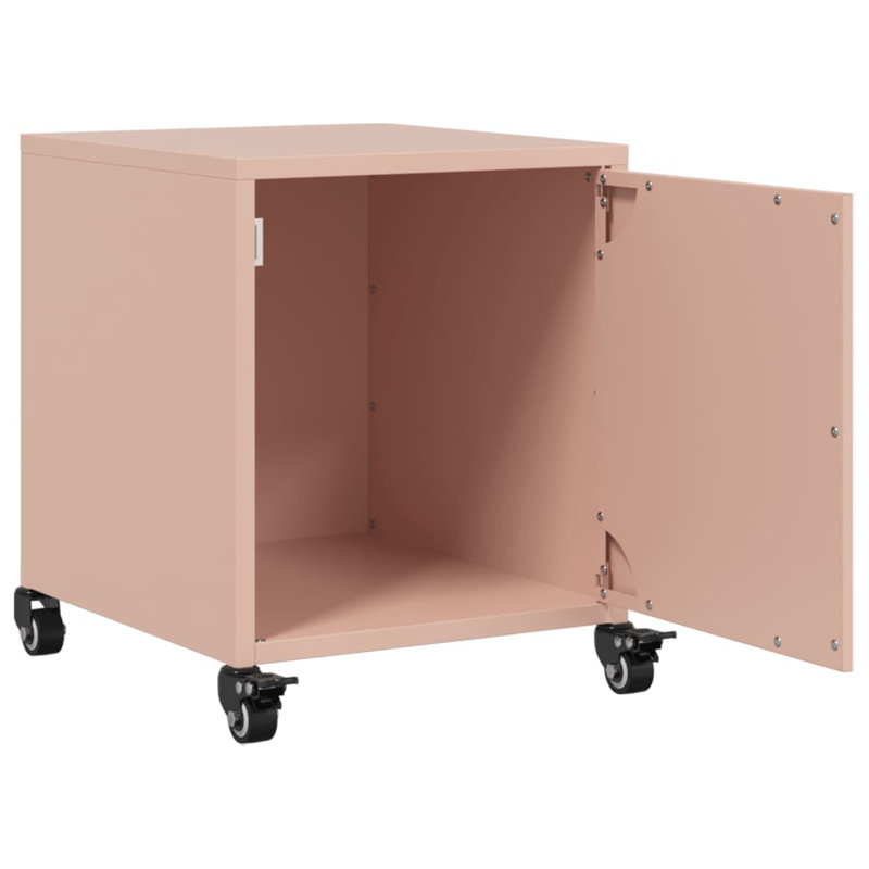 Preslei 36cm W Steel Bedside Table, Pink, Individual