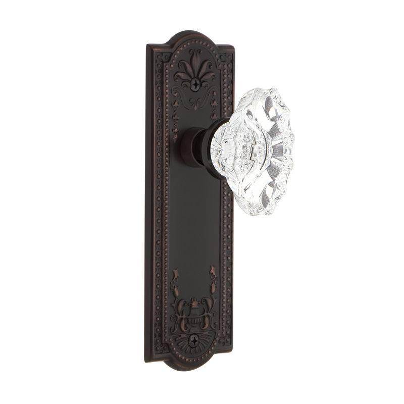 Plaque Meadows avec bouton Chateau, Bronze intemporel, 2 3/8 po