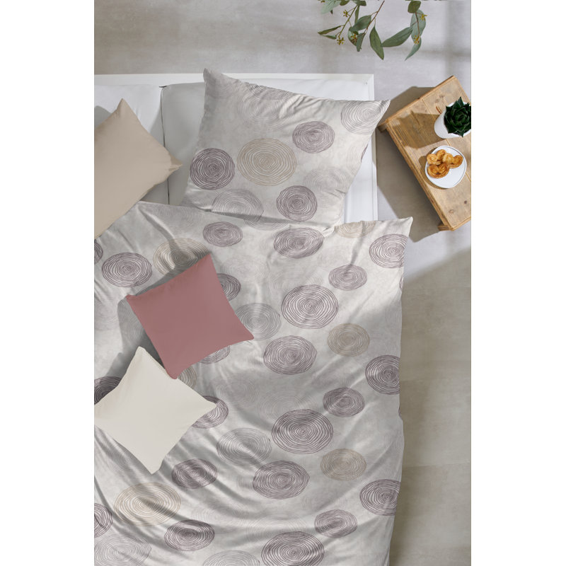 Rasheena Cotton Dots Duvet Cover Set with Pillow Shams, 135cm W x 200cm L Duvet