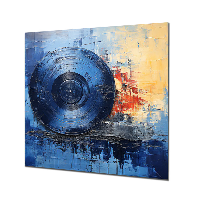 «Blue and Gold» vinyle disques 3 - disques vinyle, art mural en métal, H 29 po x l 29 po