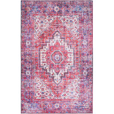 Tapis oriental rouge et bleu