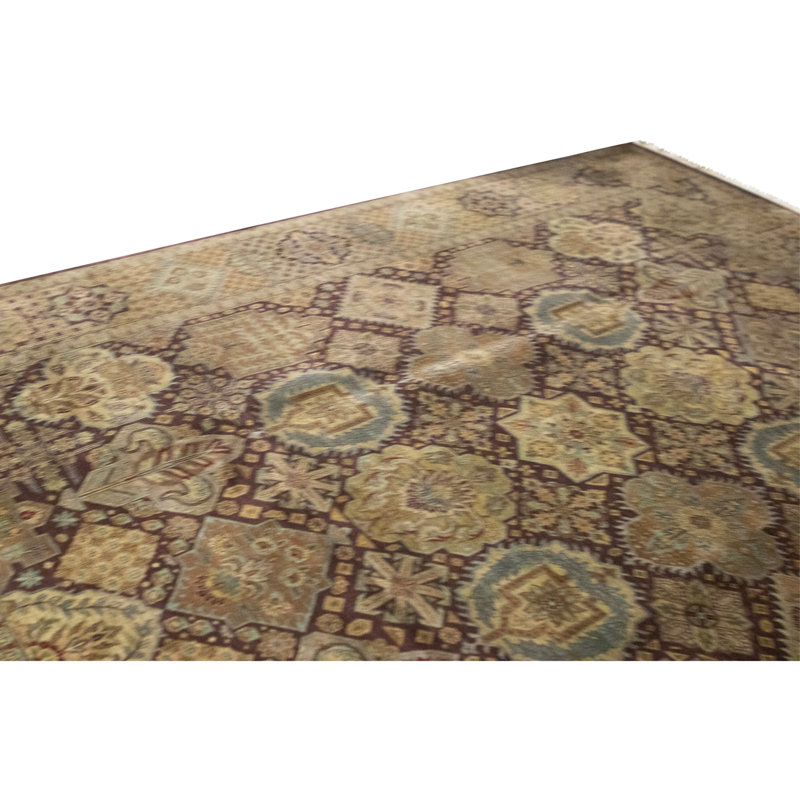 Tapis brun noué à la main de haute qualité
