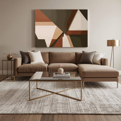 «Geometric Abstraction 95», art mural sur toile brune