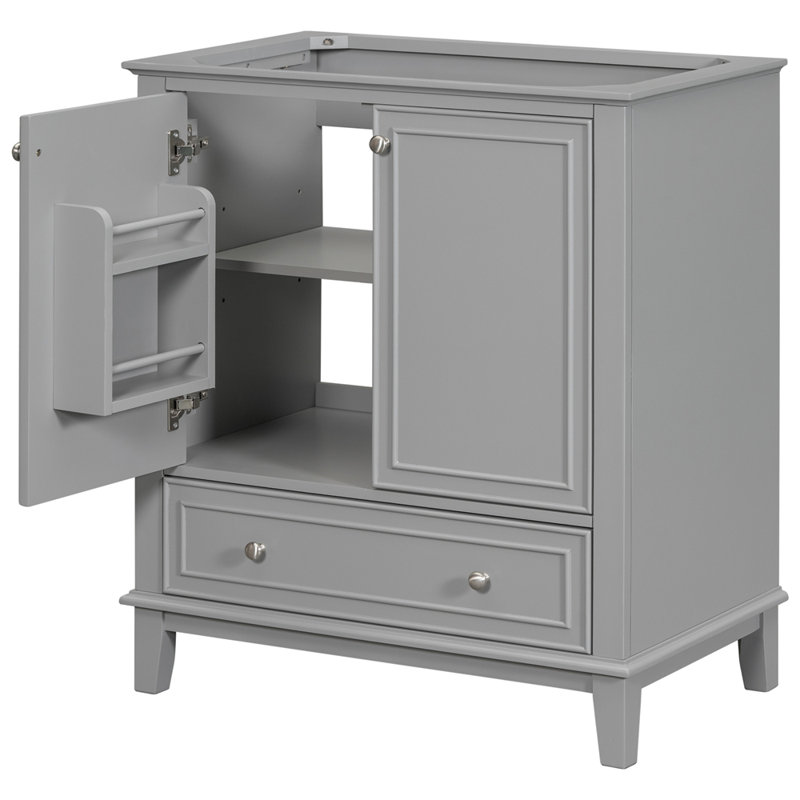 30" Gray Freestanding Bathroom Vanity Base with Drawer
