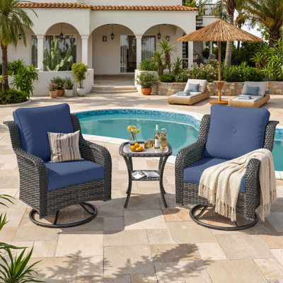 Aventino Wicker 2-Person Outdoor Seating Group with Cushions-Oversize
