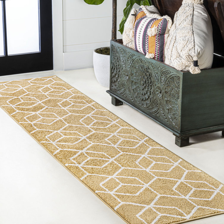 Amuda Blocks Modern Geometric Gold/White Rug