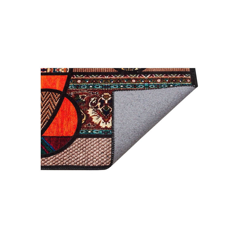 Tapis multicolore lavable à la machine, Sous-tapis rectangulaire de 3 pi 3 po x 4 pi 11 po