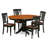 5 Piece Dining Table Set for 4 Includes an Oval Kitchen Table with Butterfly Leaf and 4 Faux Leather Kitchen Dining Chairs, 42x60 Inch, Black & Cherry-1726765771-1705513522-1705513520