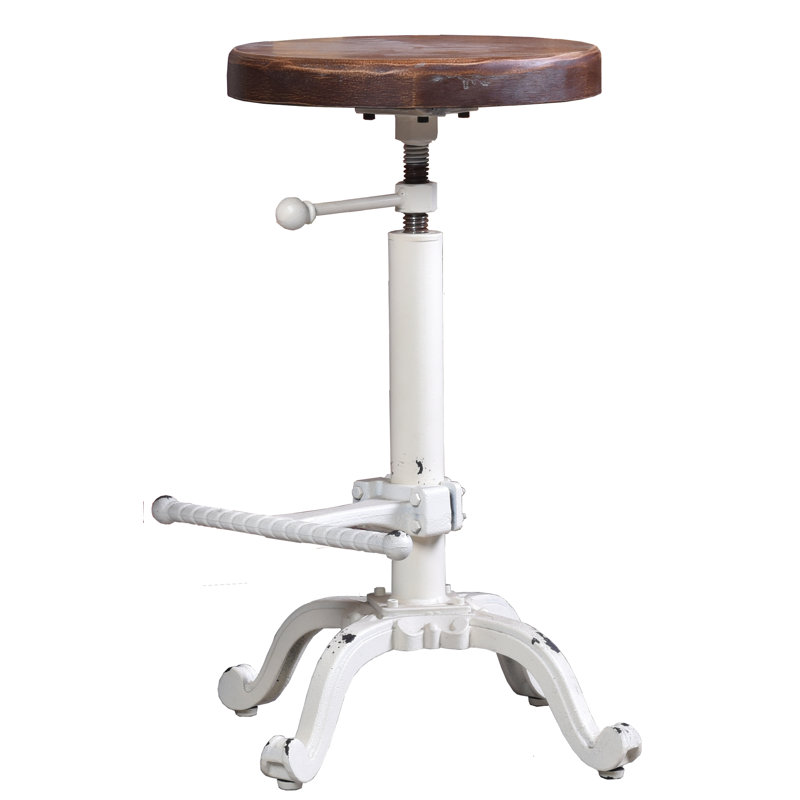Tabouret Dicot, Brun / blanc antique