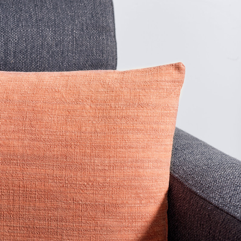 Rectangular Cotton Pillow Cover & Insert, Light Orange