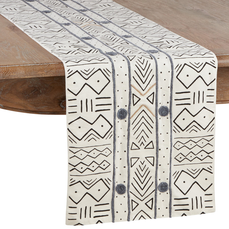 Gillham Geometric 100% Cotton Table Runner, 72" L x 16" W