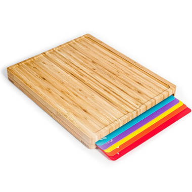 Stovetop Cover Bamboo Cutting Board - with Adjustable Legs and Juice Grooves - Large Bassetts