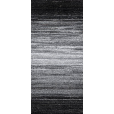 Lagos Wool Ombre Area Rug in Black/Gray/Silver/Platinum