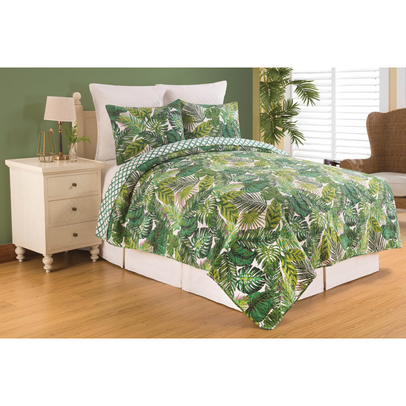Waialea Bay Cotton Reversible Quilt Set, King Quilt + 2 King Shams