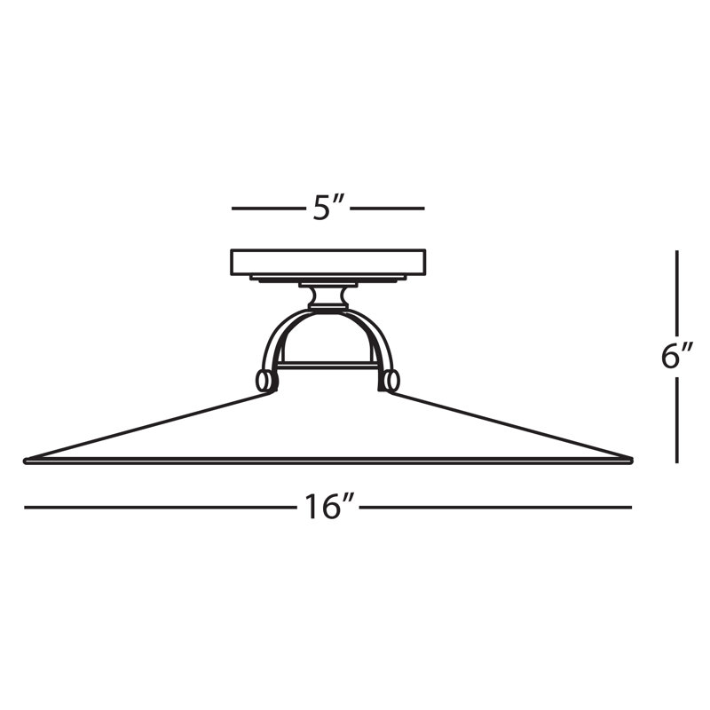 Rico Espinet Arial 1 - Light 16'' Simple Cone Semi Flush Mount, Warm Brass