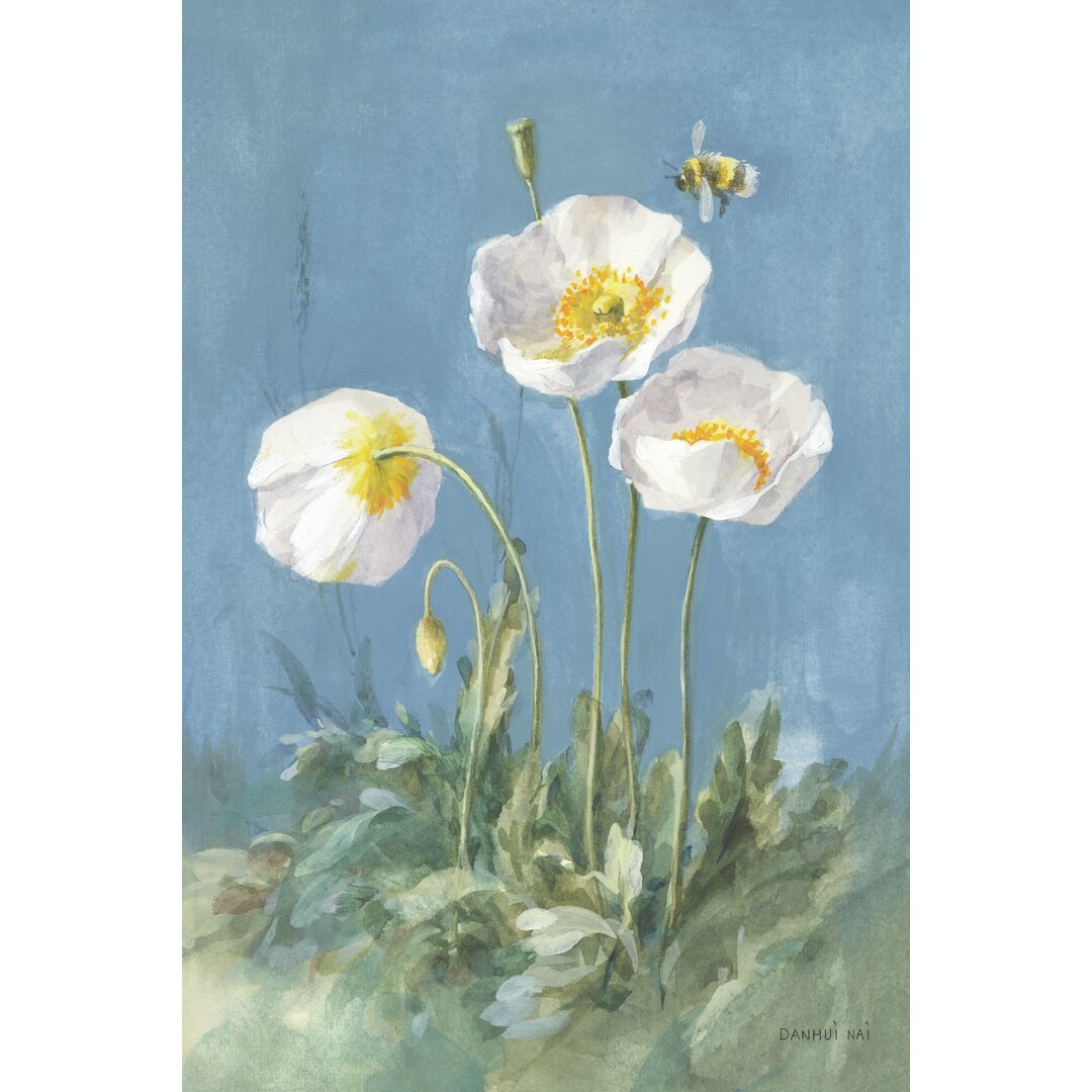 Leinwandbild White Poppies II von Danhui Nai