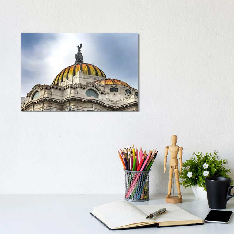 Palacio De Bellas Artes, Mexico City, Mexico. Built In 1932 As The National Theater And Art Museum. Mexican Eagle On Top. by William Perry - Wrapped Canvas Print