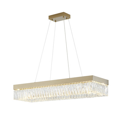 Lustre délavé 4 lumières DEL avec cristaux transparents