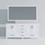 Meuble-lavabo double P 22 po, comptoir en quartz blanc et miroir 28 po-869560074-869560076