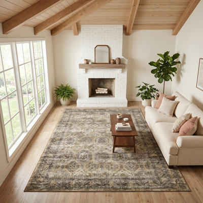 Tapis lavable rétro pour couloir, salle à manger et salon