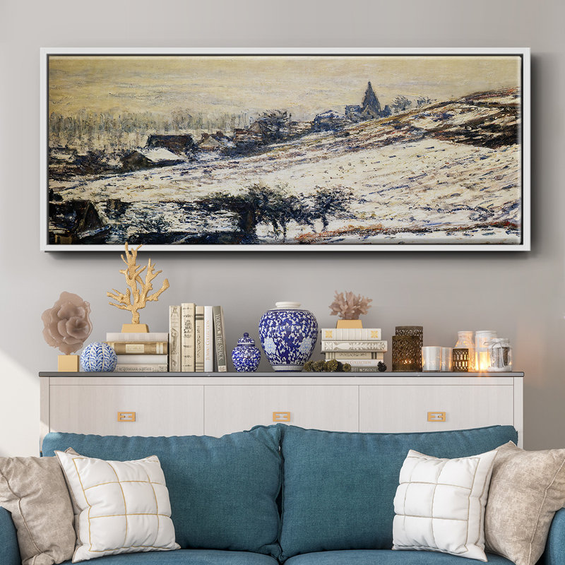Winter at Giverny, 1885 - Framed Canvas